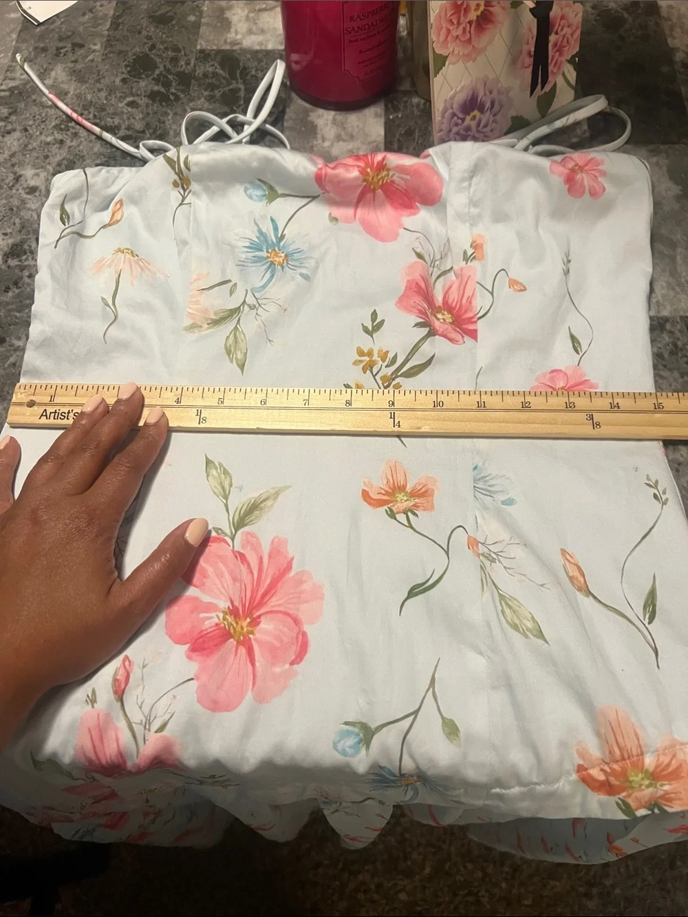 Petal & Pup Light Blue Floral Maxi Dress with Pink Blooms Size 8 NWT - Picture 15 of 15